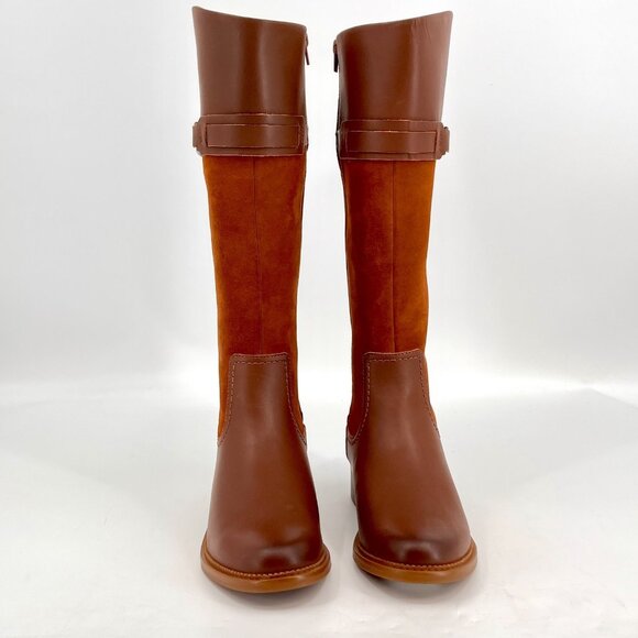 Clarks Women's Collection Maye Carly Tall Riding Boots Size 7 M - Tan Leather - Picture 3 of 8